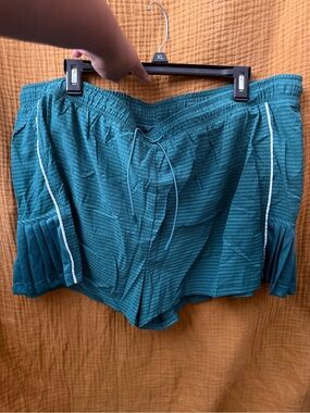 Avia Teal Striped Athletic Shorts